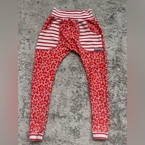 Swageez Red Floral Harem Jogger Pants | Striped Pockets | Kids size 10